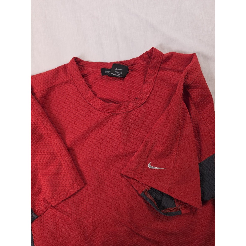 Nike Shirt Mens Large Red Nike Speed Sphere Mesh Short Sleeve Running Top 920220